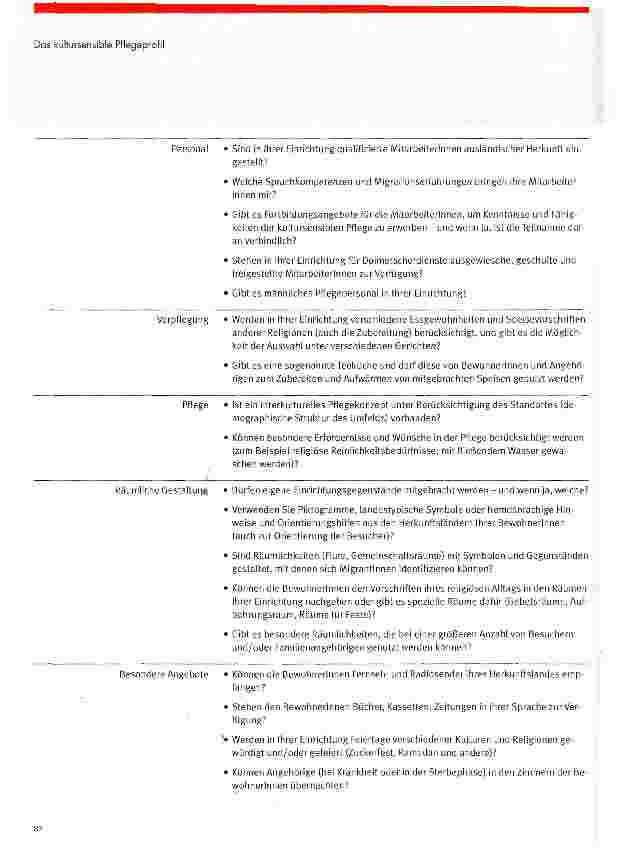 Vorschauseite 2: Das kultursensible PflegeprofiEine Checkliste für stationäre Pflegeeinrichtungen