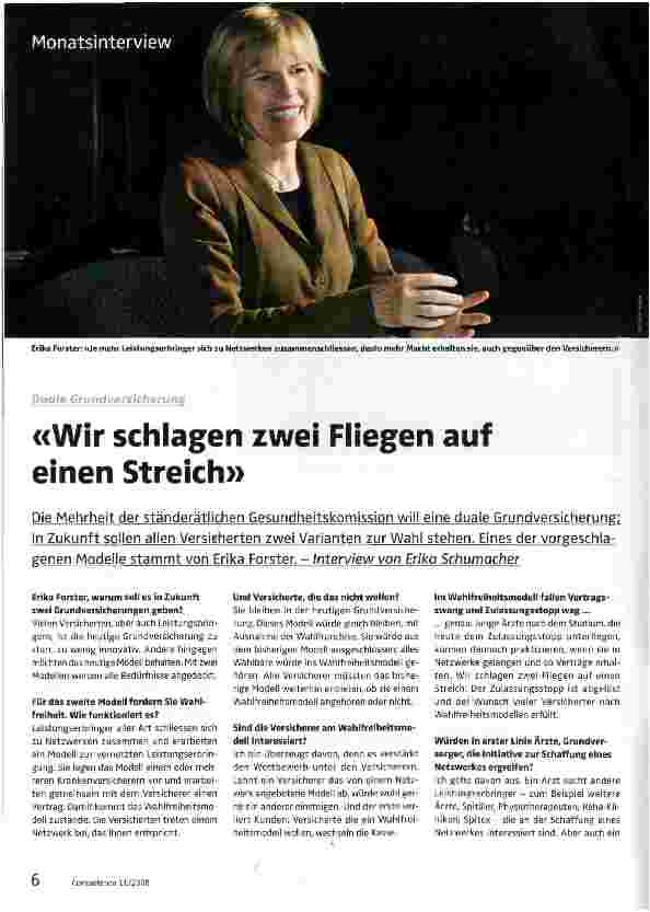 Vorschauseite 1: «Wir schlagen zwei Fliegen auf einen Streich»