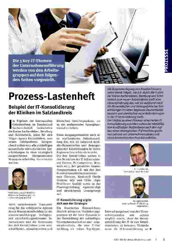 Vorschauseite 1: Prozess-Lasten heftBeispiel der IT-Konsolidierung der Kliniken im Salzlandkreis