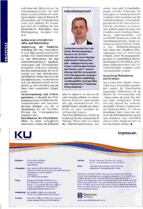 Vorschauseite 2: Prozess-Lasten heftBeispiel der IT-Konsolidierung der Kliniken im Salzlandkreis