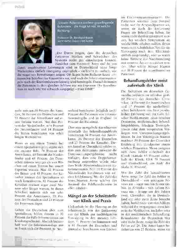 Vorschauseite 3: Deutsche und amerikanische Chroniker am wenigsten zufrieden