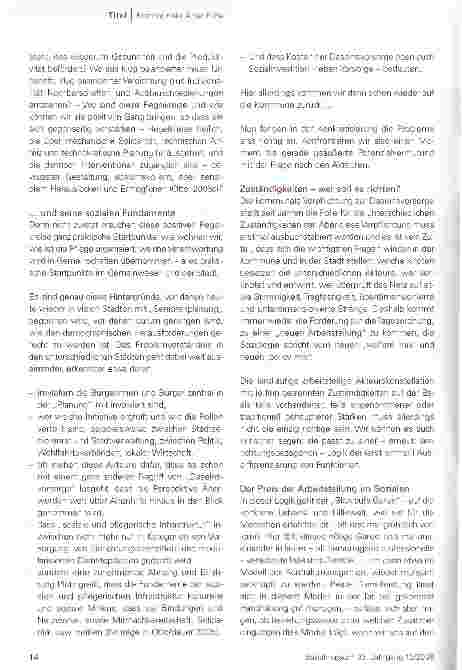 Vorschauseite 3: Sozialräumliche WohlfahrtsgesellschaftFokus Kommune: Den demographischen Wandel gemeinsam gestalten - oder das Zukunftsbild der Aitenhilfe