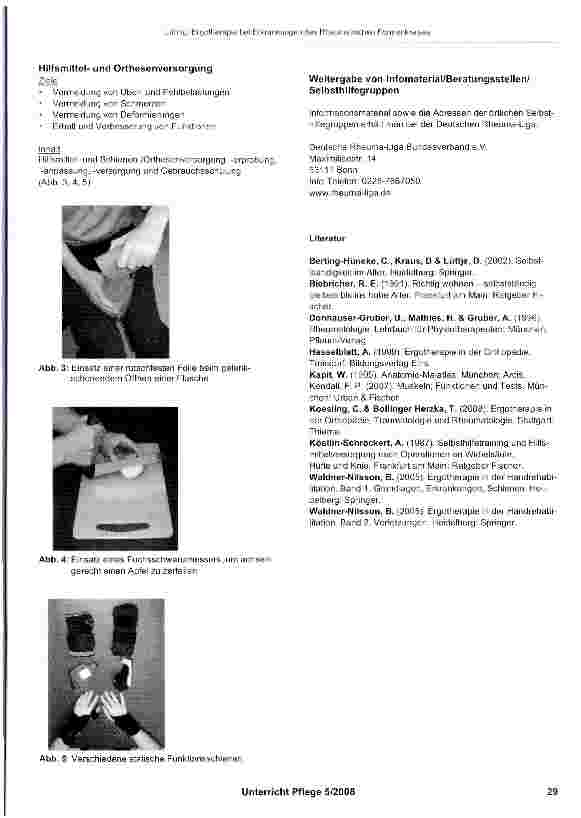 Vorschauseite 4: Ergotherapie bei Erkrankungen des Rheumatischen Formenkreises am Beispiel der Rheumatoiden Arthritis