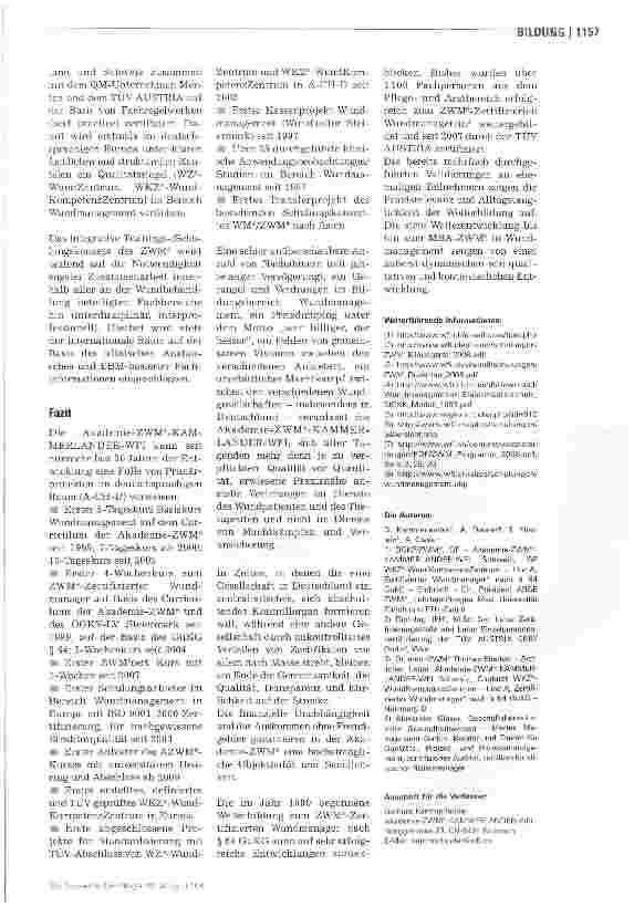 Vorschauseite 4: Hohes Bildungsniveau beim Zertifizierten Wundmanager® (ZWM®)