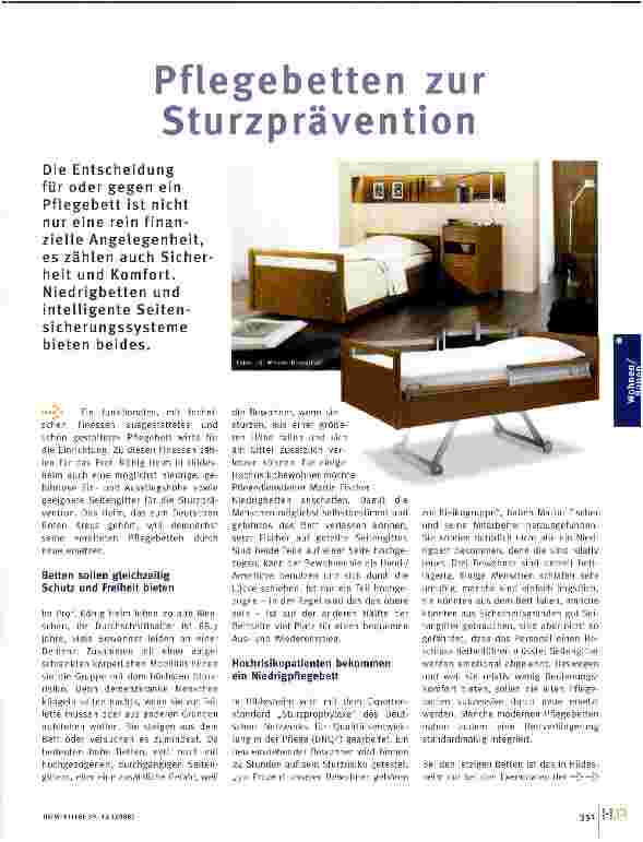 Vorschauseite 1: Pflegebetten zur Sturzprävention
