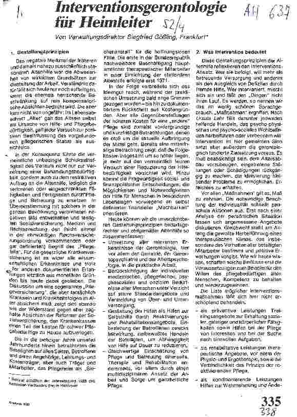 Vorschauseite 1: Interventionsgerontologie für Heimleiter