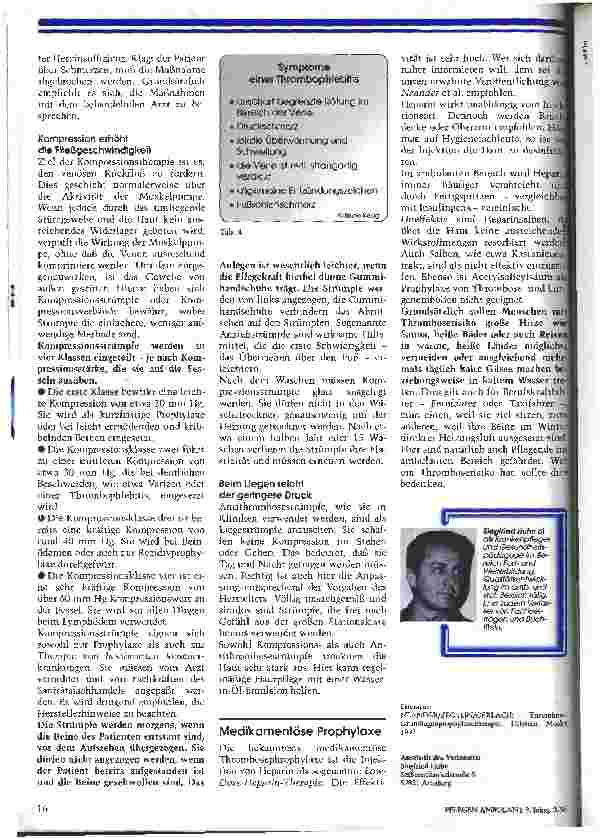 Vorschauseite 3: Wirklich alles im Fluß? Thromboseprophylaxe ist gerade bei älteren, immobilen Patienten von Bedeutung
