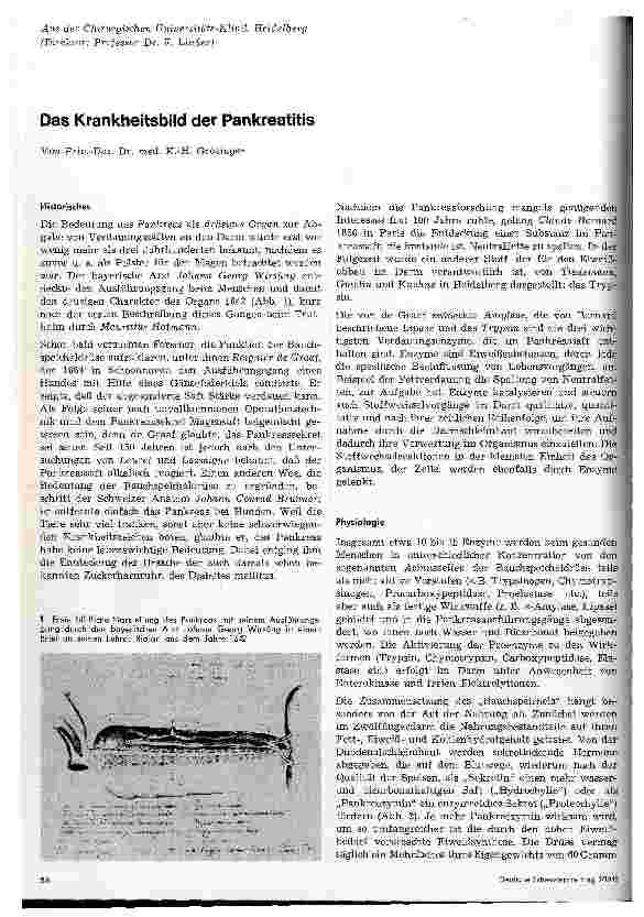 Vorschauseite 1: Das Krankheitsbild der Pankreatitis