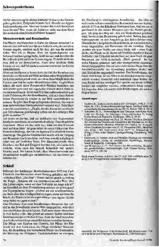 Vorschauseite 4: Sterbehilfe und würdiger Tod Gedanken zur Sterbebegleitung aus Sicht der Klinikseelsorge