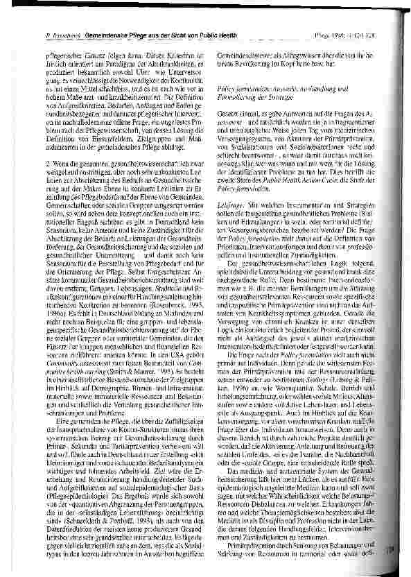 Vorschauseite 5: Gemeindenahe Pflege aus der Sicht von Public Health