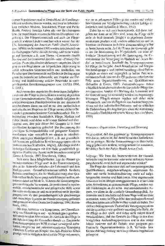 Vorschauseite 6: Gemeindenahe Pflege aus der Sicht von Public Health