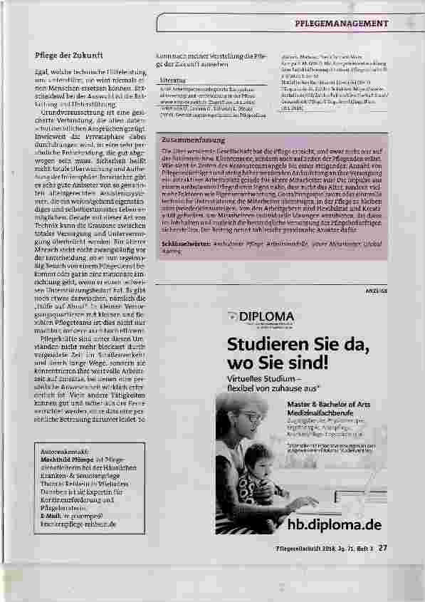 Vorschauseite 4: Attraktiver Arbeitsplatz ambulant eine Frage des Alters?