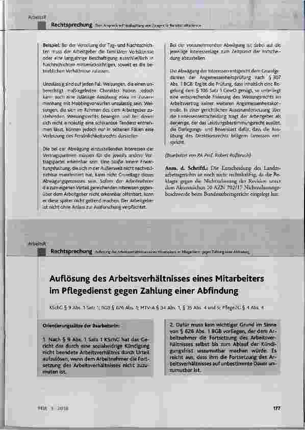 Vorschauseite 6: Zum Anspruch auf Nachzahlung von Zulagen für Bereitschaftsdienste