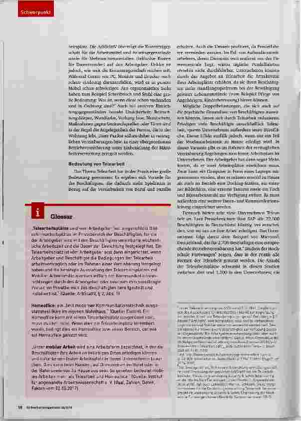 Vorschauseite 3: Gefährdungsbeurteilung für Telearbeitsplätze