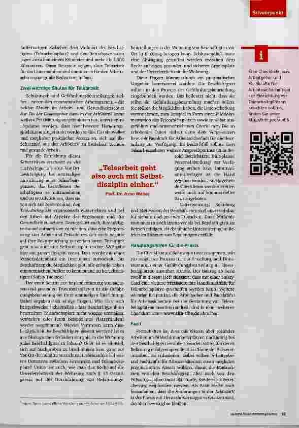 Vorschauseite 4: Gefährdungsbeurteilung für Telearbeitsplätze