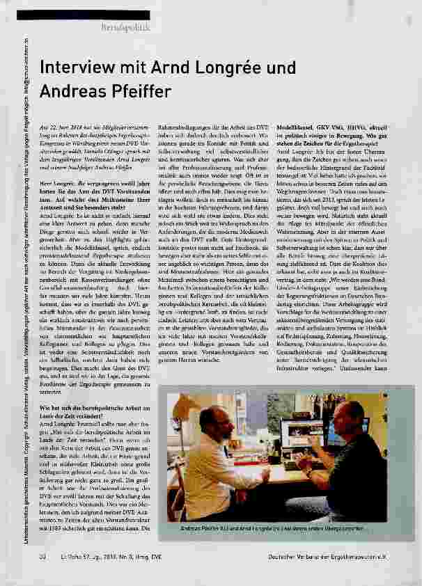 Vorschauseite 1: Interview mit Arnd Longrée und Andreas Pfeiffer