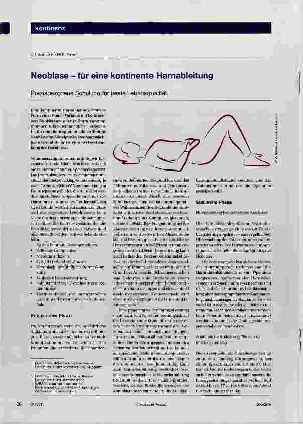 Vorschauseite 1: Neoblase für eine kontinente Harnableitung