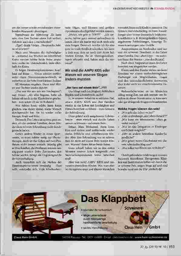Vorschauseite 2: AMPU KIDS - Beratung, Begleitung und Unterstützung amputationsbetroffener Kinder und ihrer Eltern
