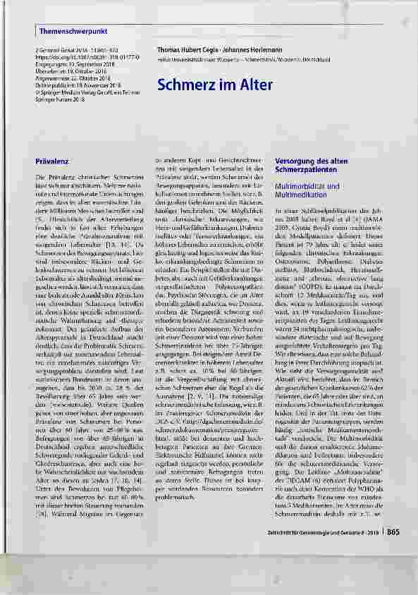 Vorschauseite 1: Schmerz im Alter