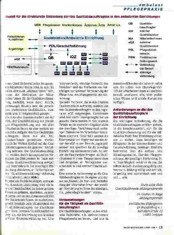 Vorschauseite 2: Qualität in der ambulanten Altenpflege Die Qualitätsbeauftragten