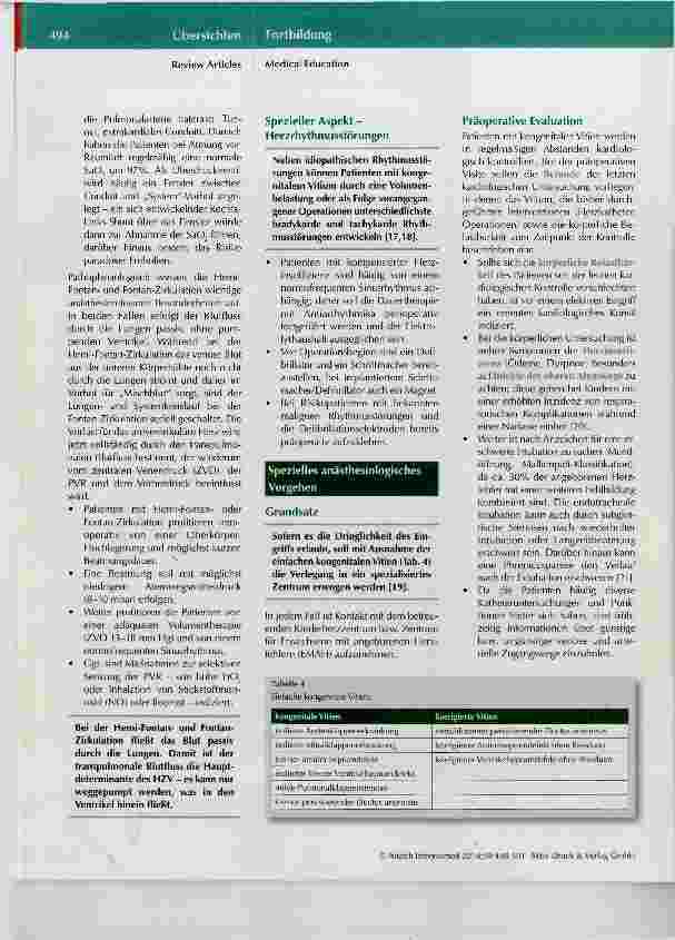 Vorschauseite 5: Anästhesiologische Versorgung von Patienten mit kongenitalem Vitium cordis und nicht-kardiochirurgischem Eingriff