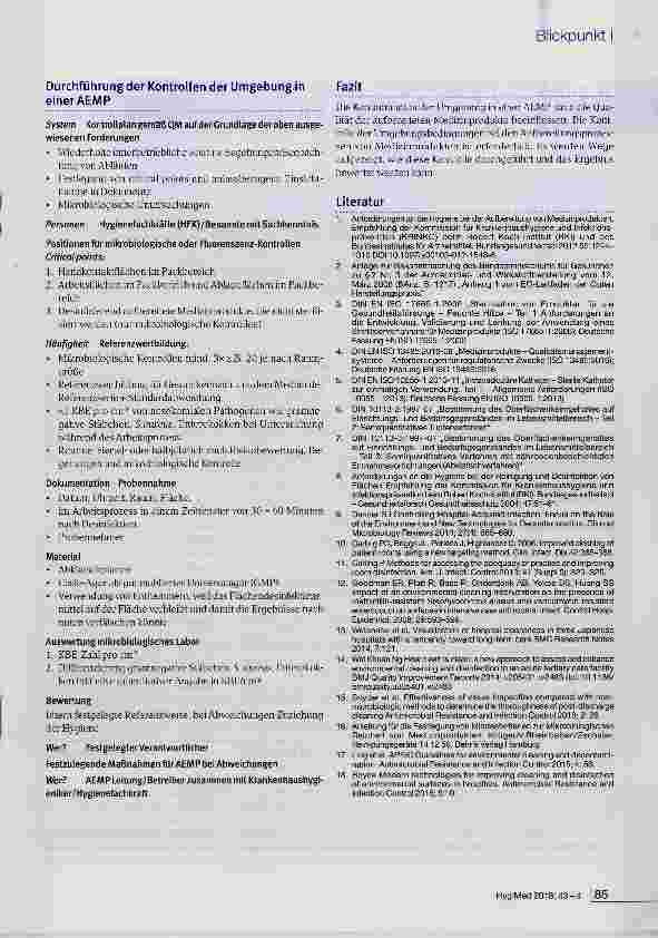Vorschauseite 4: Kontrolle von Umgebungsbedingungen in einer Aufbereitungseinheit für Medizinprodukte