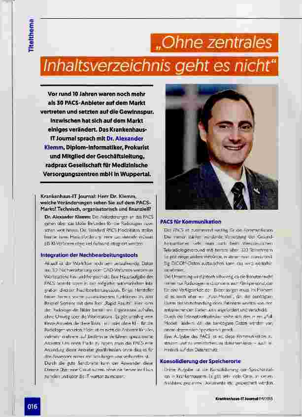 Vorschauseite 3: PACS ist heute mehr als ein multimedialer Bildmanager