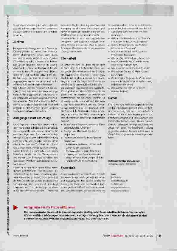 Vorschauseite 2: Der systemisch-lösungsorientierte Ansatz in der Logopädie