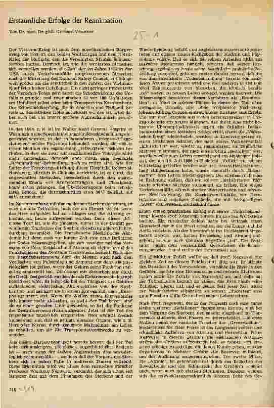 Vorschauseite 1: Erstaunliche Erfolge der Reanimation