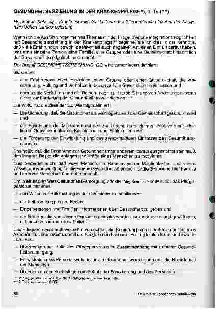Vorschauseite 1: Gesundheitserziehung in der Krankenpflege
