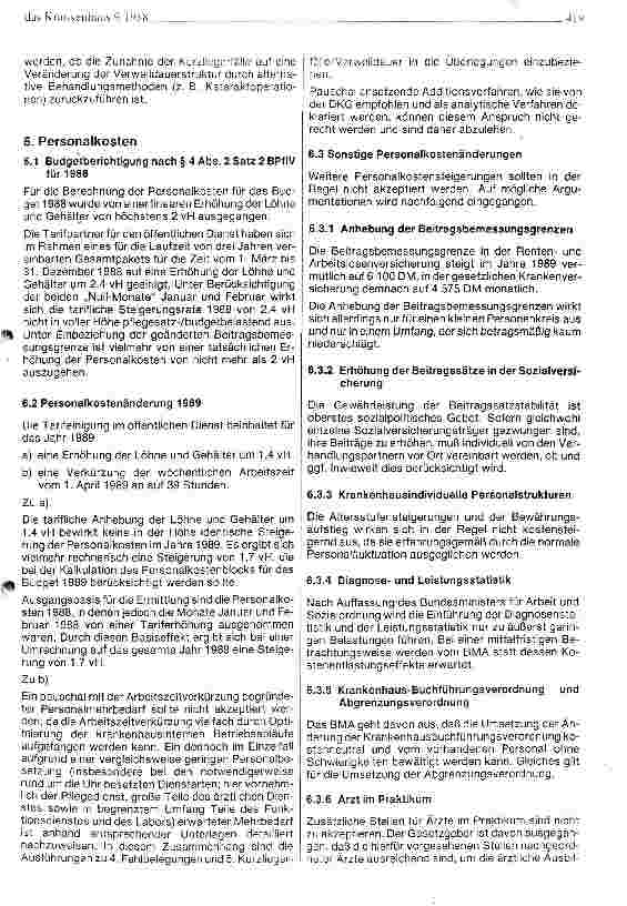 Vorschauseite 4: GKV-Empfehlungen zu den Pflegesatz-/Budgetverhandlungen 1989