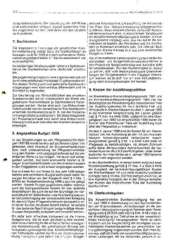 Vorschauseite 5: GKV-Empfehlungen zu den Pflegesatz-/Budgetverhandlungen 1989