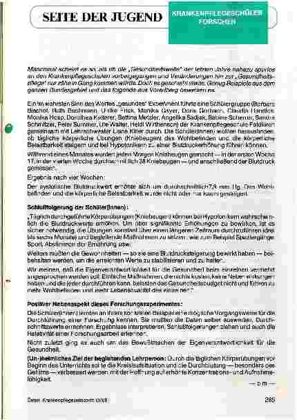 Vorschauseite 1: Krankenpflegeschüler forschen