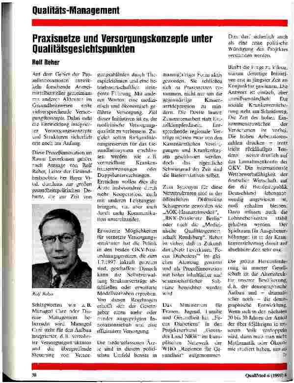 Vorschauseite 1: Praxisnetze und Versorgungskonzepte unter Qualitätsgesichtspunkten