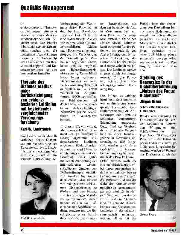 Vorschauseite 3: Praxisnetze und Versorgungskonzepte unter Qualitätsgesichtspunkten