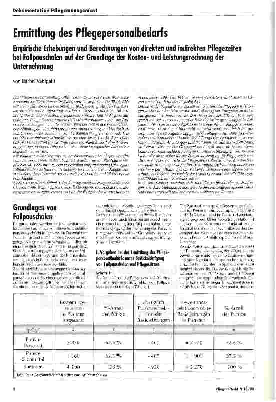 Vorschauseite 1: Ermittlung des Pflegepersonalbedarfs