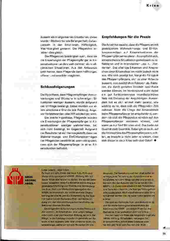 Vorschauseite 2: Erwartungen der Pflegeempfänger in einer Krisensituation Was hilft/hemmt Pflegende und Pflegeempfänger, Krisen wahrzunehmen