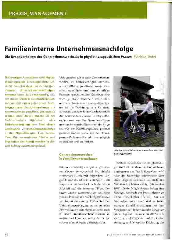 Vorschauseite 1: Familieninterne Unternehmensnachfolge