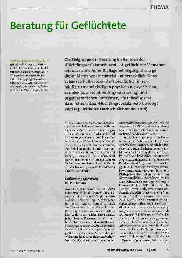Vorschauseite 1: Beratung für Geflüchtete