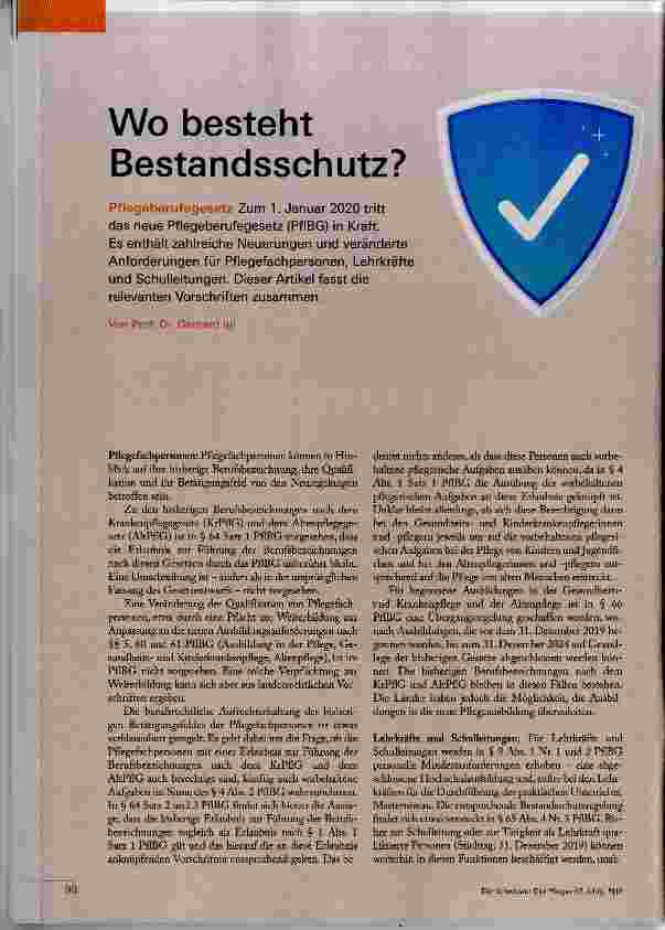 Vorschauseite 1: Wo besteht Bestandsschutz?