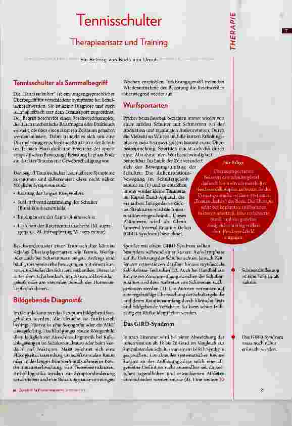 Vorschauseite 2: Tennisschulter