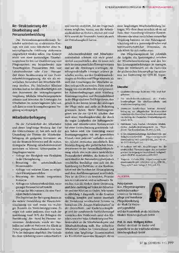 Vorschauseite 4: Die Umsetzung der Qualitätssicherungs-Richtlinie Frühund Reifgeborene: Es benötigt mehr als nur die Einführung eines Personalmanagementkonzepts