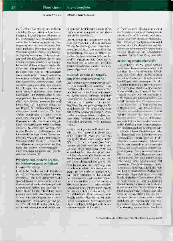 Vorschauseite 3: Grundlagen der Nierenersatztherapie in der perioperativen Intensivmedizin