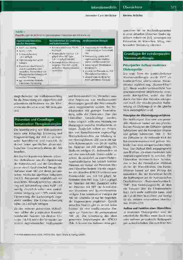 Vorschauseite 4: Grundlagen der Nierenersatztherapie in der perioperativen Intensivmedizin