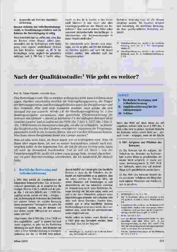 Vorschauseite 1: Nach der QualitätsstudieWie geht es weiter?