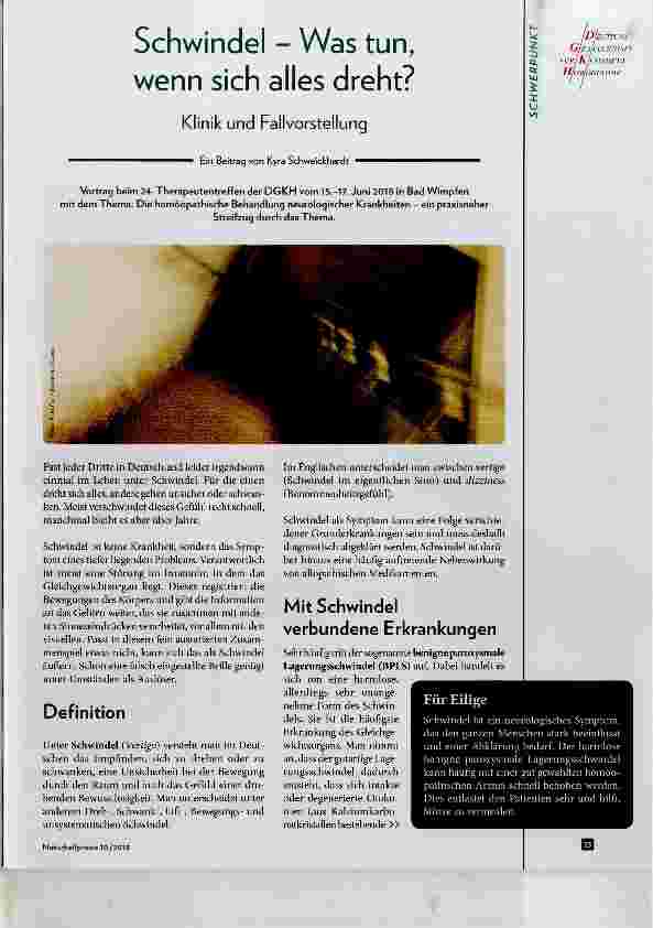 Vorschauseite 1: Schwindel Was tun, wenn sich alles dreht?