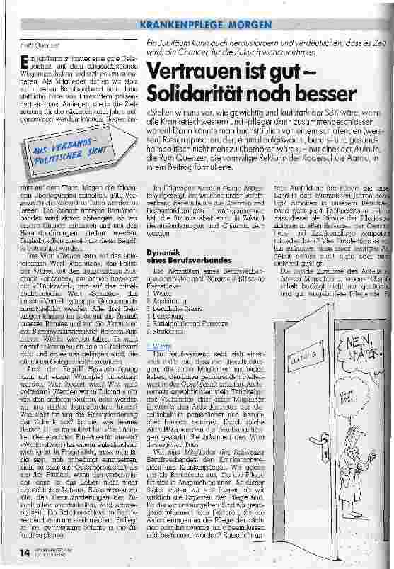 Vorschauseite 1: Vertrauen ist gut- Solidarität noch besser