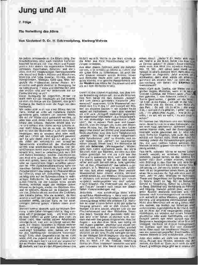 Vorschauseite 1: Jung und Alt 7. Folge: Die Verheißung des Alters