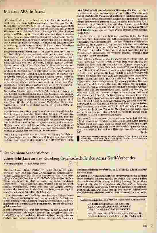 Vorschauseite 1: Krankenhausbetriebslehre-Unterrichtsfach an der Krankenpflegehochschule des Agnes Karll-Verbandes
