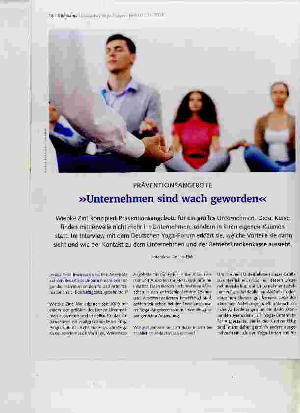 Vorschauseite 1: Unternehmen sind wach geworden